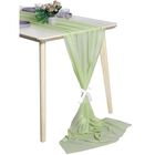 Caminos de Mesa MDS Chif&oacute;n Verde Salvia - Juego de 12