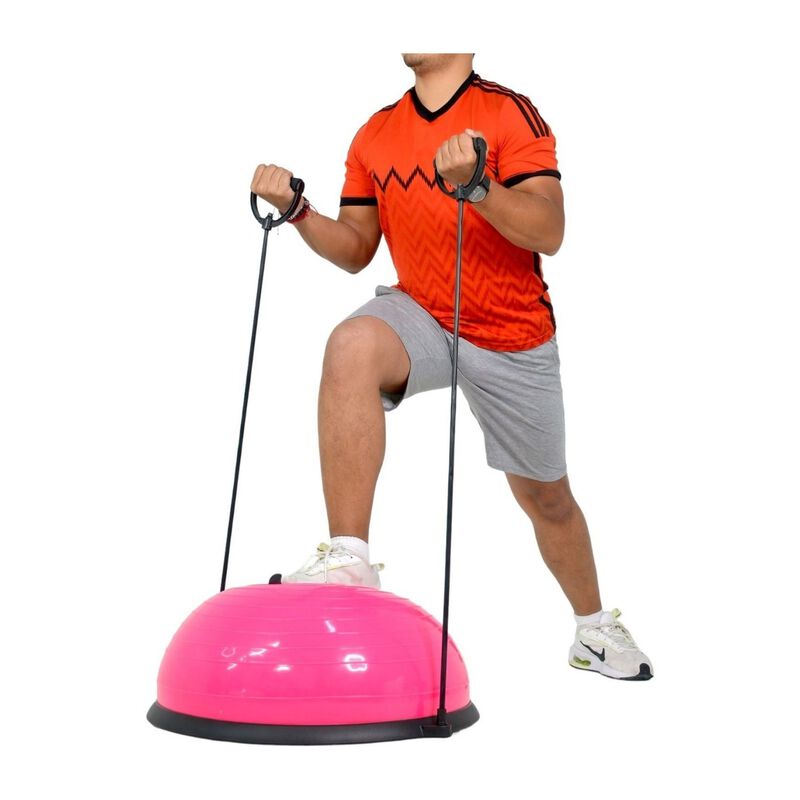 Kit Pelota Rosa Tipo Bosu Entrenamiento Yoga Gy... image number null