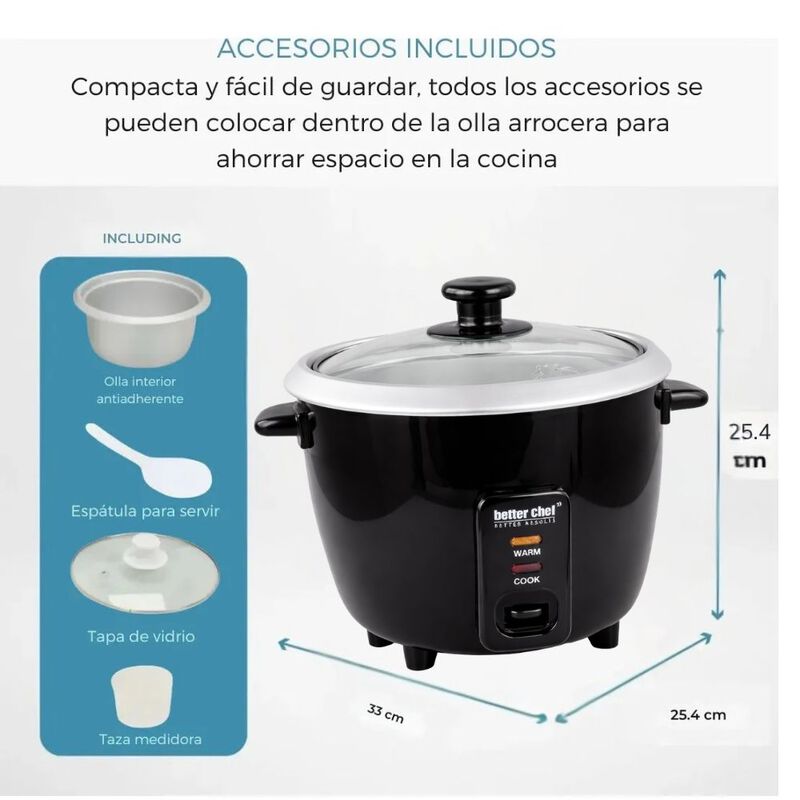 Olla Arrocera Better Chef Vaporera 8 Tazas Arro... image number null