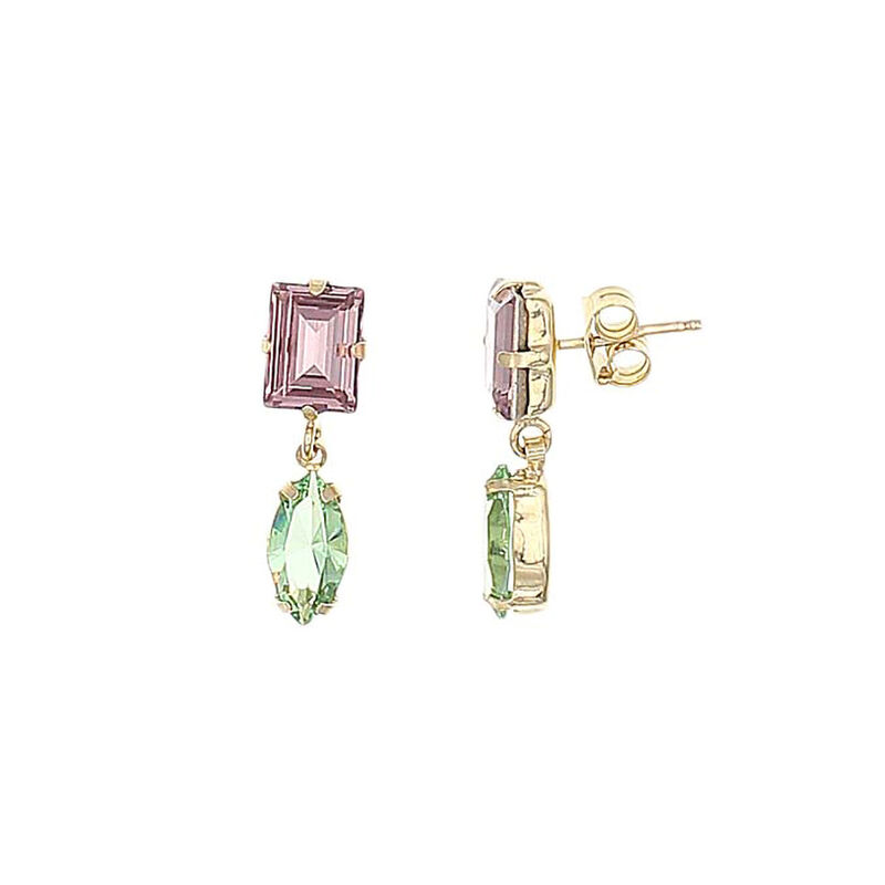 Aretes De Plata Dorada 925 Con Zirconias De Col... image number null