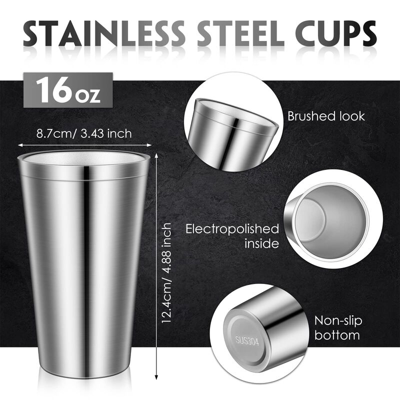 Vaso Zopeal 480 ml Acero Inoxidable Pack De 8 image number null