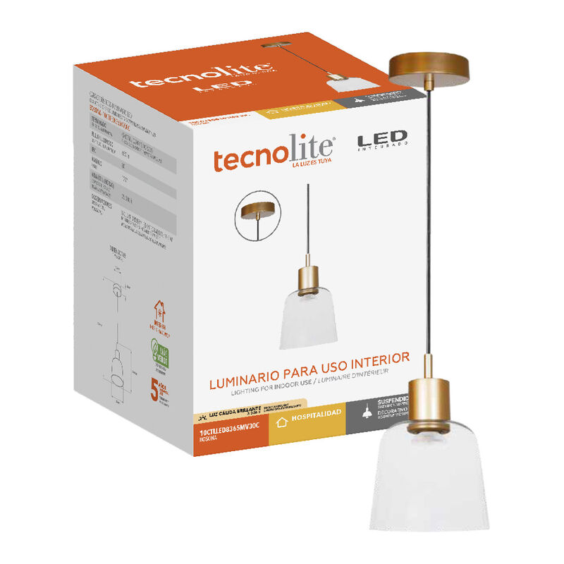 L&aacute;mpara Colgante LED de Cristal 1.50 m de Altur... image number null