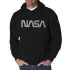 Sudadera Con Capucha Word Art Para Hombre - Gusano NASA - Negro