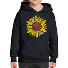 Sudadera Con Capucha Word Art Para Ni&ntilde;a - Girasol - Negro