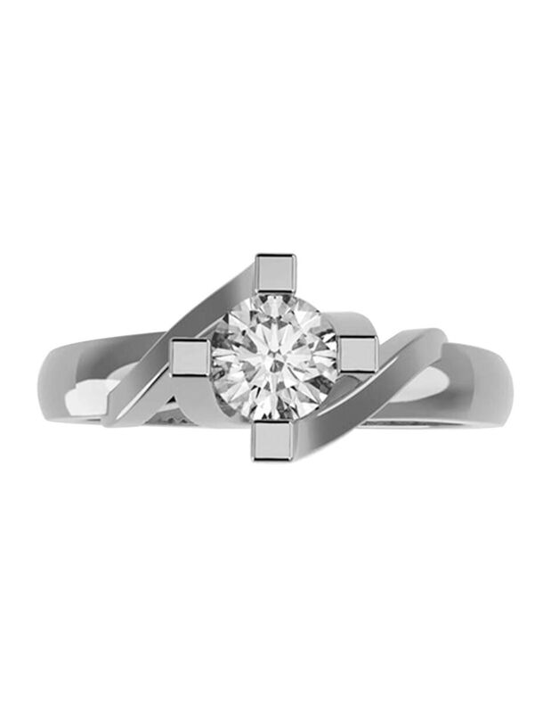 Anillo de Compromiso en Oro Blanco 14K con Circ... image number null