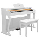 Piano Teclado Eléctrico 88 Teclas Digital 15v 3a 900 Ritmos Blanco Audiotek