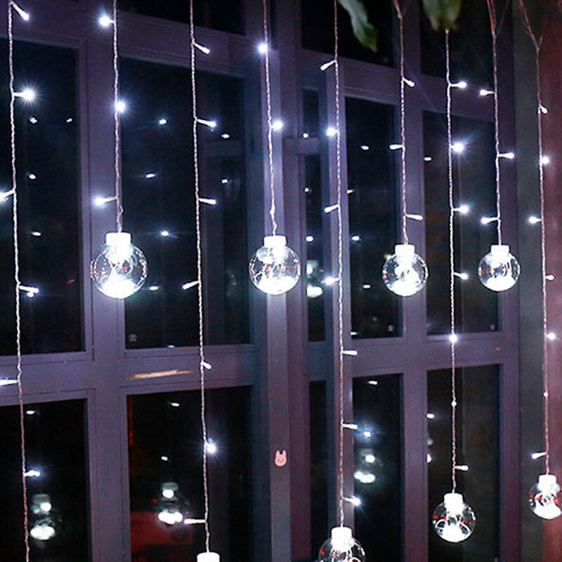 Cortina serie de luces 108 LED luz blanca pelot... image number null
