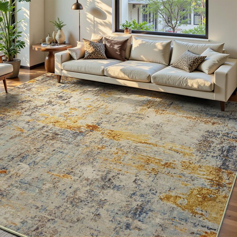 Alfombra Ompaa 6x9 Beige Lavable Boho Antidesli... image number null