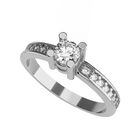 Anillo de Compromiso en Oro Blanco 10K con Circonia -  Talla:9.5/ M460-10W-CZ-95