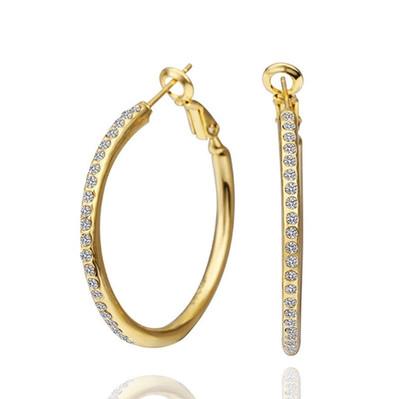 Arracadas en Baño de Oro Amarillo de 18K con Cr... image number null