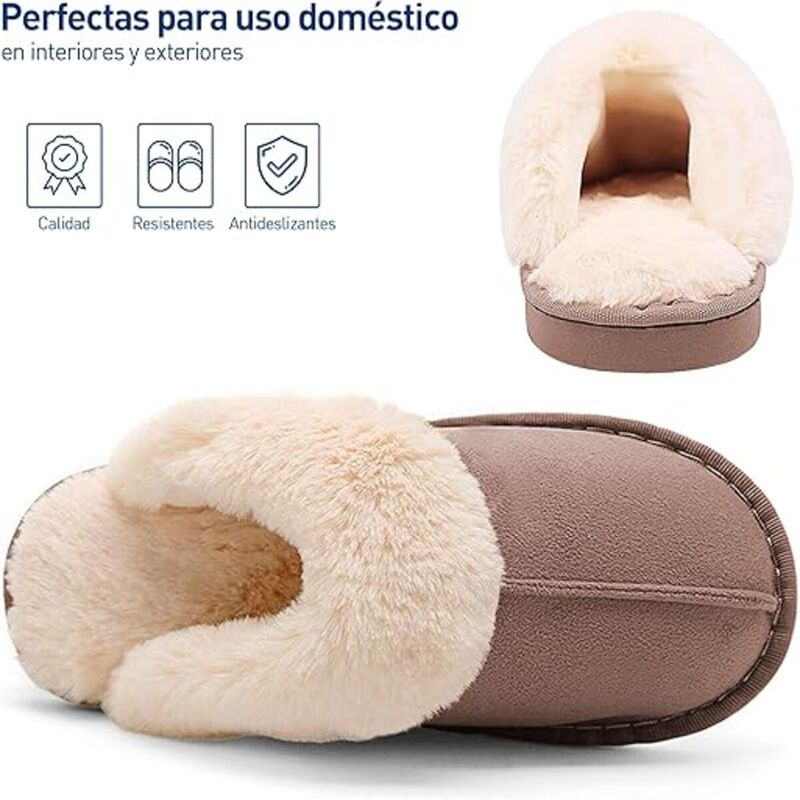 Pantuflas Unisex para Adultos Cafe Talla 28 Blu... image number null