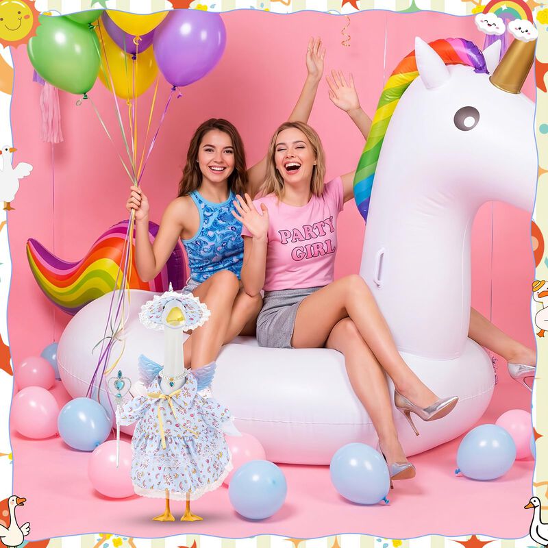 Disfraz De Unicornio Azul Para Ganso De Patio H... image number null