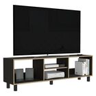 Mesa Para Tv Tunez, Capacidad Para TV Hasta 70", Color Wengue y Café Claro