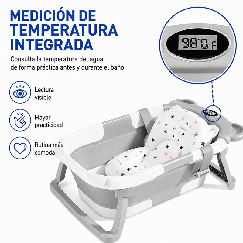 Ba&ntilde;era Para Beb&eacute; Plegable Con Term&oacute;metro Y Alfo... image number null