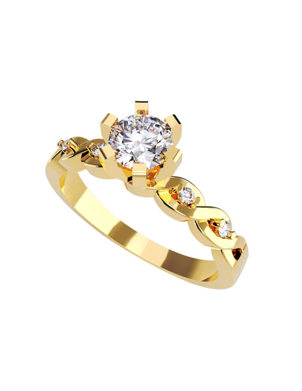 Anillo de Compromiso de 14K con Circonia Talla ... image number null