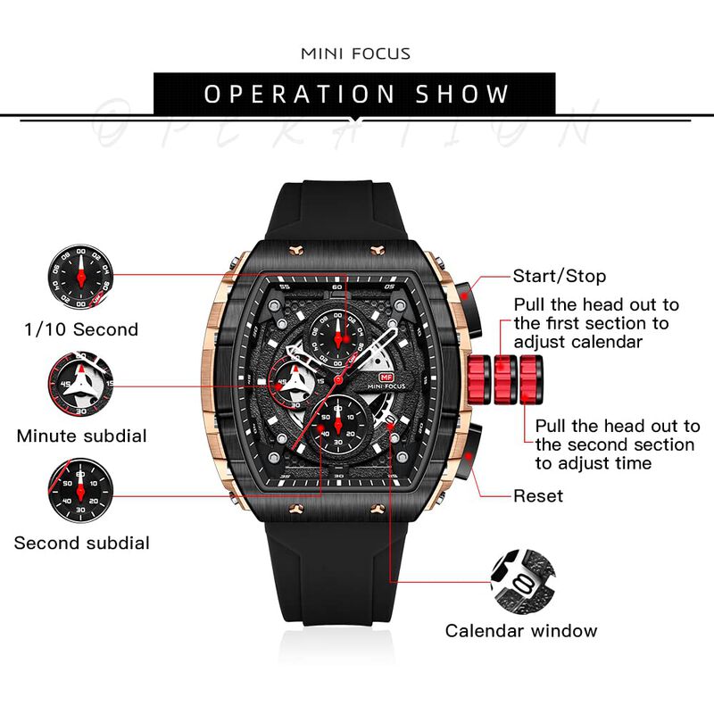 Reloj Mf Mini Focus Fashion Tonneau Chrono Wate... image number null