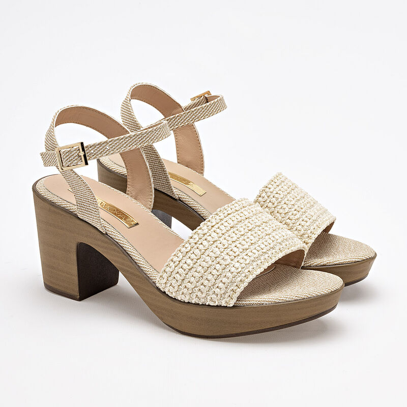Moramora Sandalia Para Mujer Beige Cod 132563-e image number null