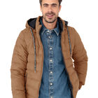 Chamarra Reversible Caballero Capitonada Gorro Desmontable