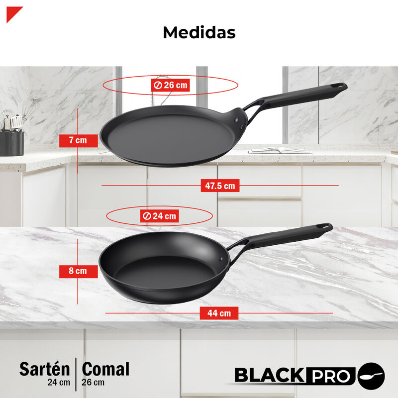 Set Sart&eacute;n 24 cm Y Comal 26 cm Aluminio Forjado... image number null