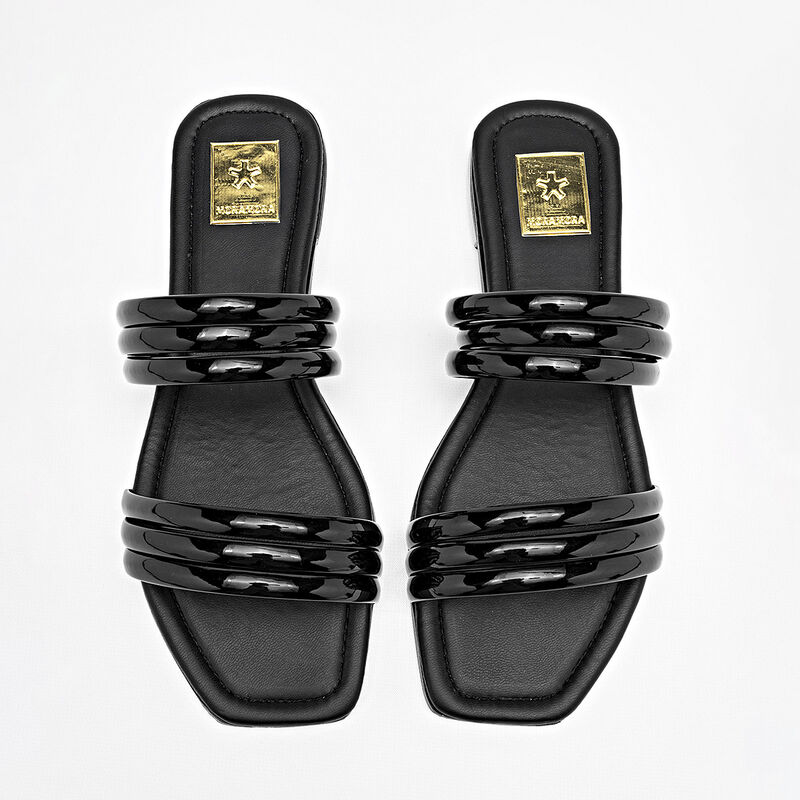 Moramora sandalia piso para mujer negro charol ... image number null