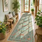 Alfombra Corredora Rugxara 2x3 m Verde Floral Lavable