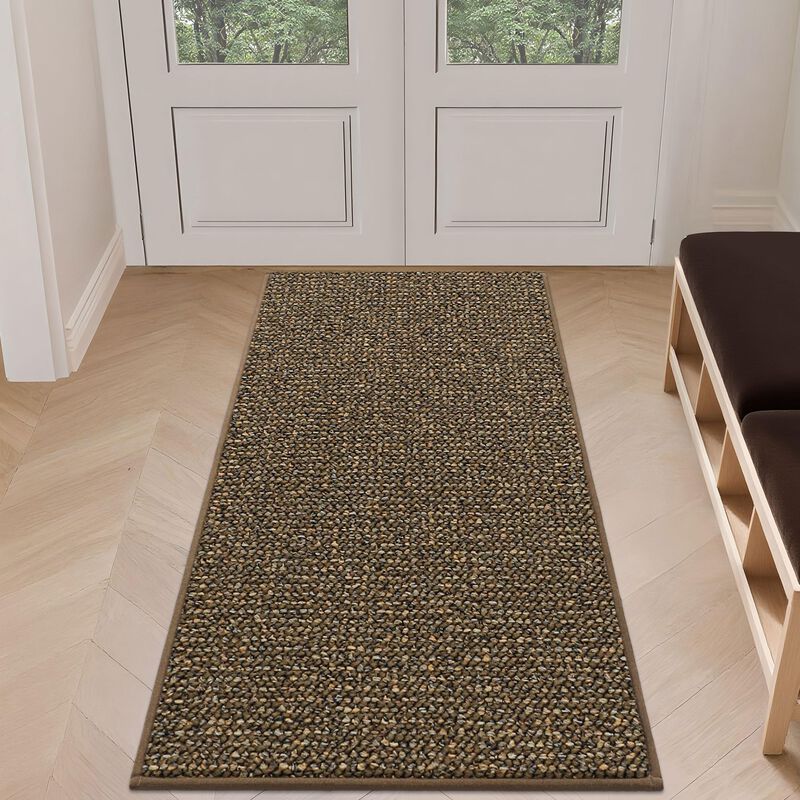 Alfombra Beqhause 61 cm &times; 152 cm Marr&oacute;n Lavable... image number null