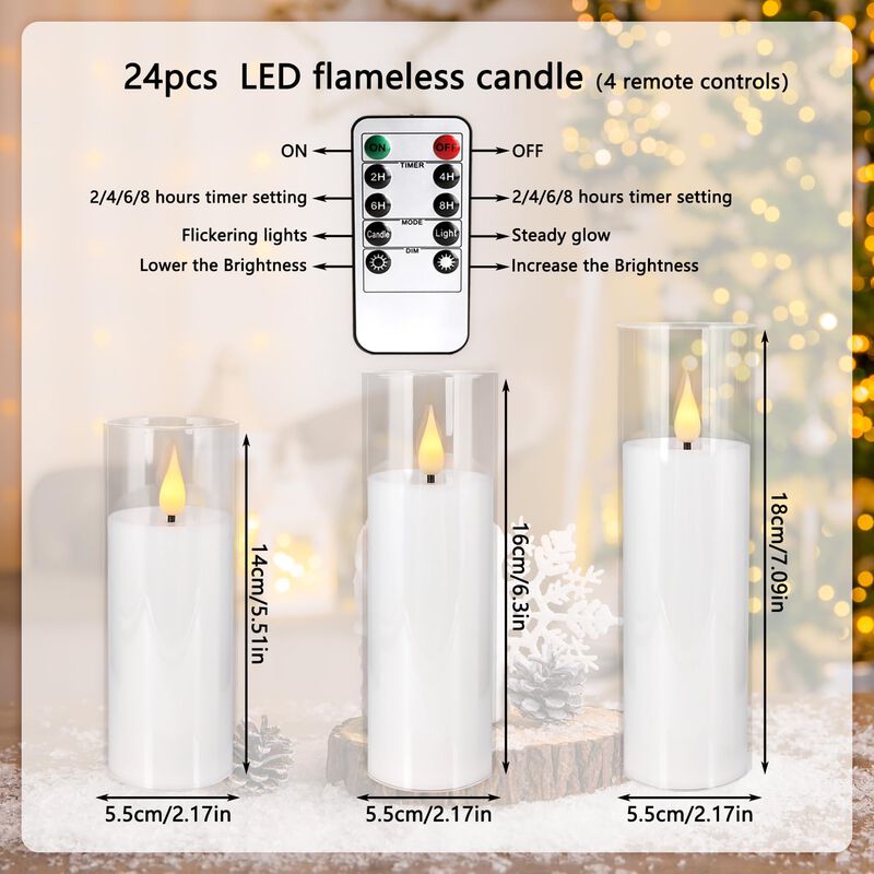 Velas Led Aamdkcyu Pack De 24 Blancas/transpare... image number null
