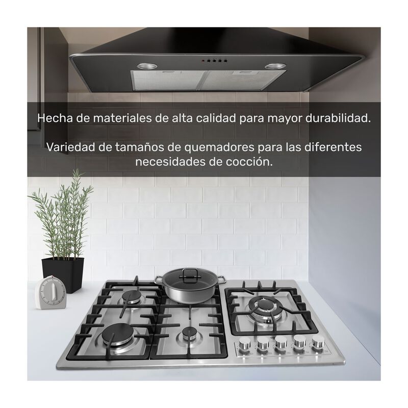 Parrilla Gas 5 Quemadores Acero Inox Empotrable... image number null