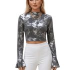 Blusa Brillante De Manga Larga Malabis Bl-1040 Gris