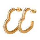 Aretes Lyra LuckyLy Arracadas de Coraz&oacute;n Acero Inoxidable Ba&ntilde;o de Oro y Oro Rosa 14k con Zirconia C&uacute;bica