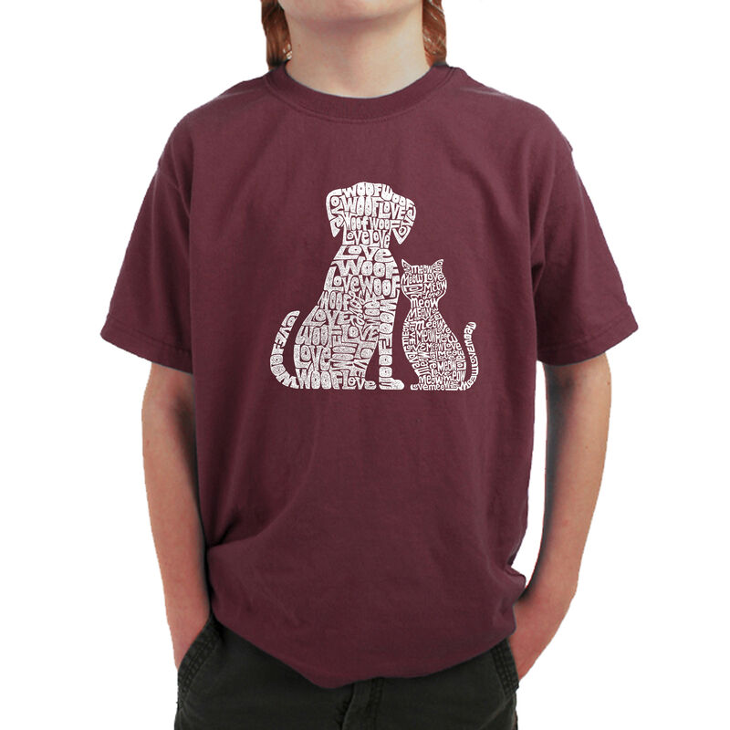 Camiseta Word Art Para Ni&ntilde;o - Perros y Gatos - ... image number null