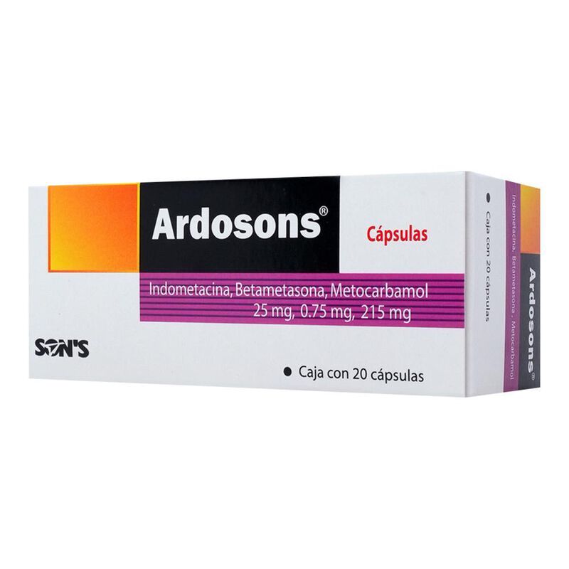 Ardosons 25mg/0.75mg/215mg caja con 20 c&aacute;psulas image number null