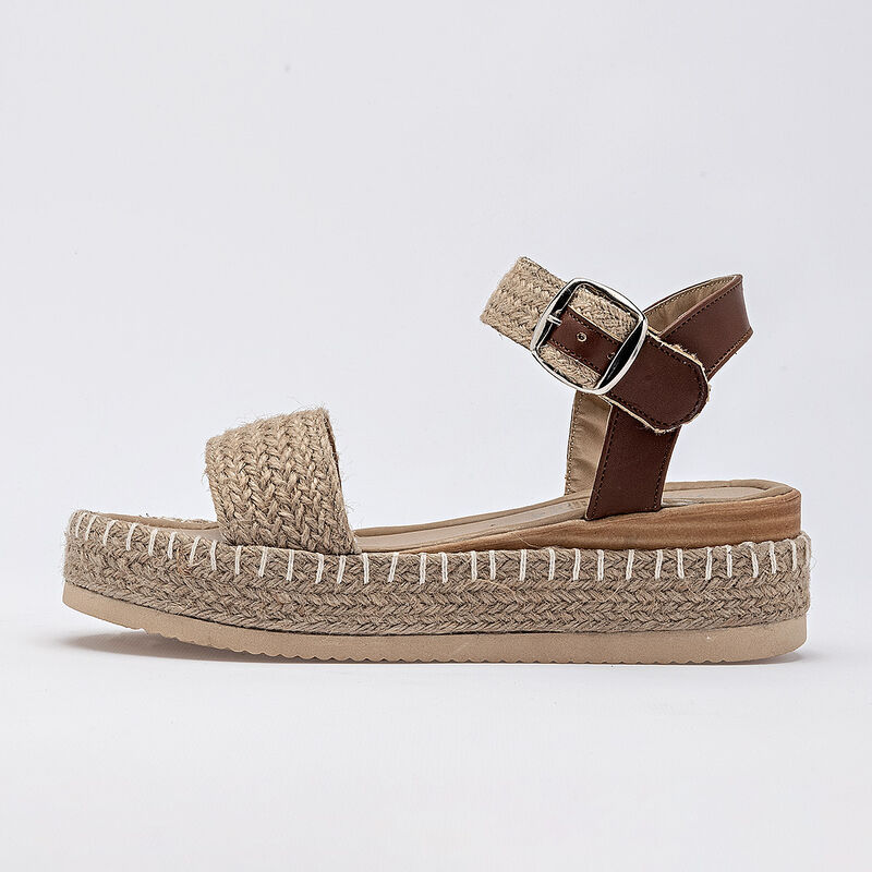 Queen sandalia tipo alpargata para mujer beige ... image number null