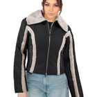 Chamarra Mujer Vinipiel Cuello Aborregado Negro Roosevelt A224