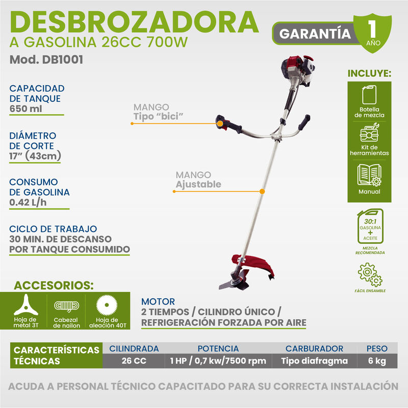 DESBROZADORA A GASOLINA IGOTO 26CC 700W  1 HP image number null