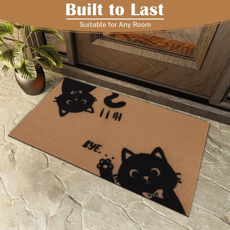 Felpudo Arttown 43x76 Cm Gato Negro image number null