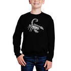 Sudadera De Cuello Redondo Word Art Para Ni&ntilde;o - Tipos de Escorpiones - Negro
