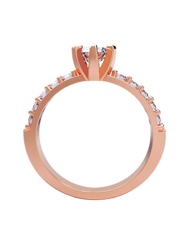 Anillo de Compromiso de 14K con Diamante de Lab... image number null