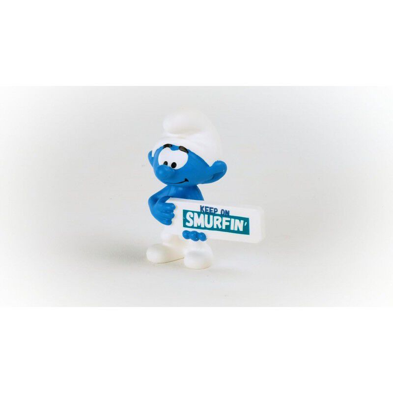 Figura Pitufo Con Cartel "Keep On Smurfin"  5,5... image number null