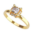 Anillo de Compromiso en Oro Amarillo 10K con Circonia -  Talla:7.5/ FJ581-10Y-CZ-75
