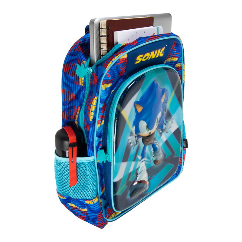 Mochila Sonic con diseño de personaje, azul, co... image number null