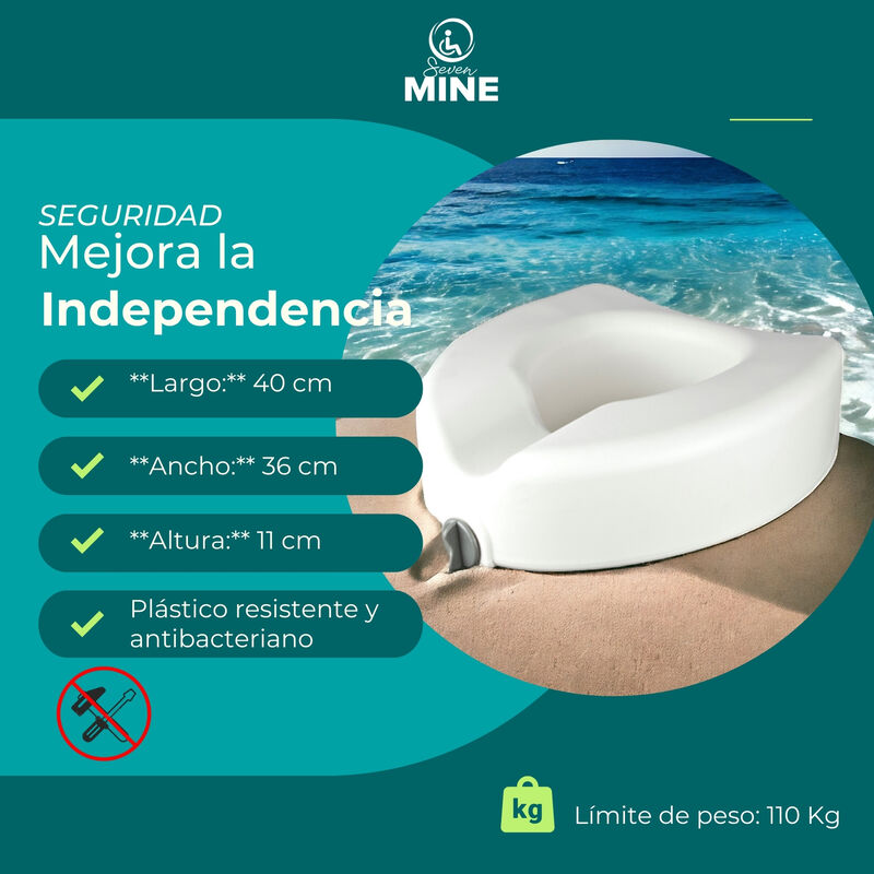 Incremento Ba&ntilde;o WC 11 cm Blanco con Bloqueo image number null