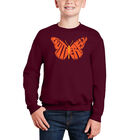 Sudadera De Cuello Redondo Word Art Para Ni&ntilde;o - Mariposa - Granate