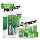 Cargador De Pilas Energizer Mini + 4 Pilas Recargables Aa