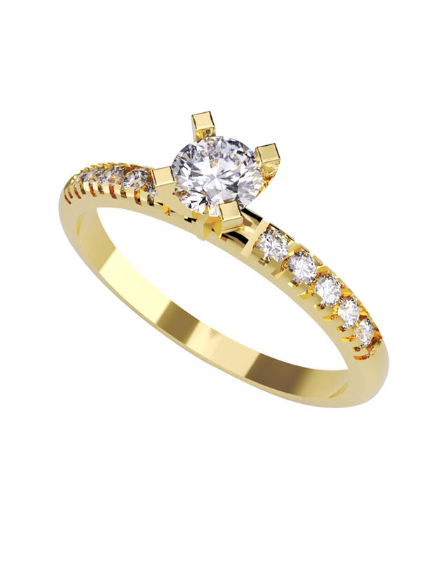 Anillo de Compromiso de 14K con Diamante de Lab... image number null