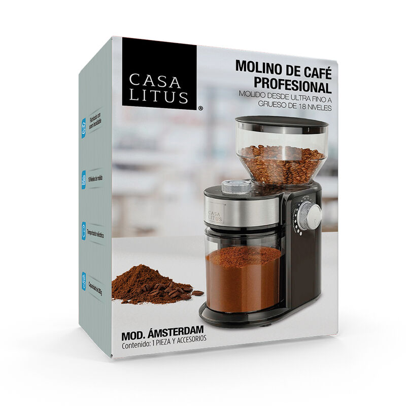 Molino de Café Eléctrico Profesional 18 Niveles... image number null