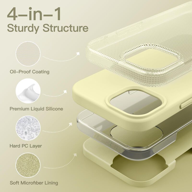 Funda JETech Silicona Amarillo para iPhone 15 image number null