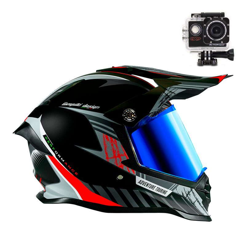 Casco Dot Axs Rojo Nordica Xl + Cámara Action image number null