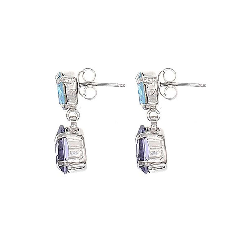 Aretes De Plata 925 Con Zirconias De Colores image number null