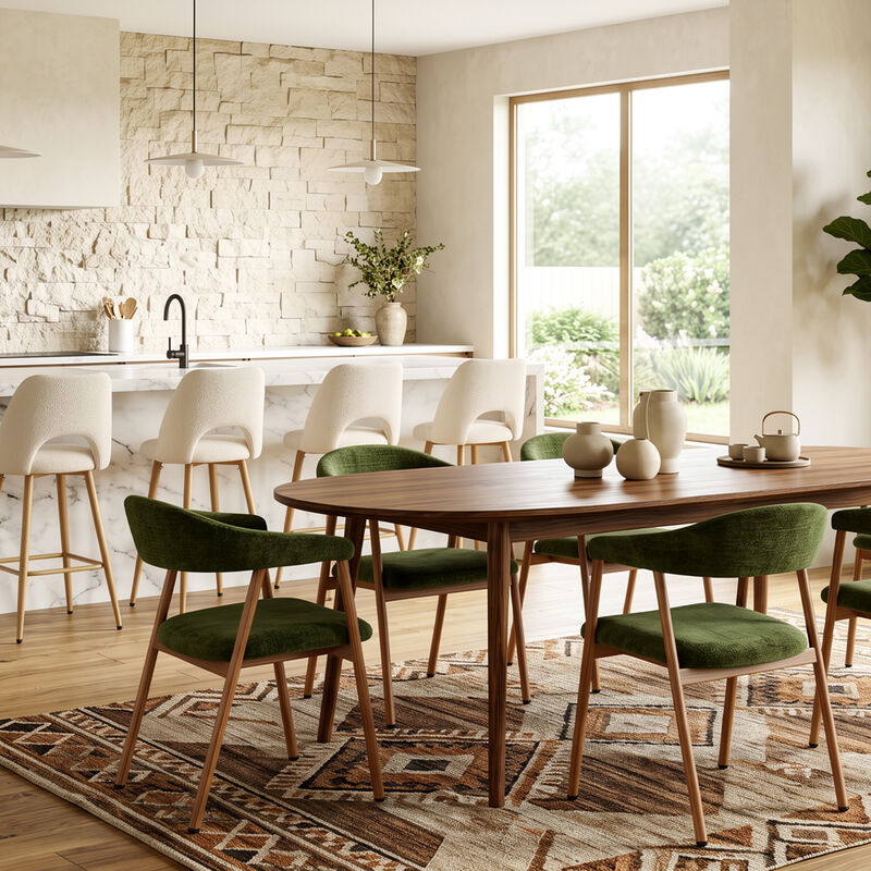 Juego De 2 Sillas De Comedor Modernas Verde Pat... image number null